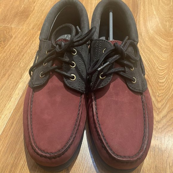 TIMBERLAND MEN\'S AUTHENTIC HANDSEWN BOAT SHOE BURGUNDY NUBUCK A5WBN ALL SIZES main image 10